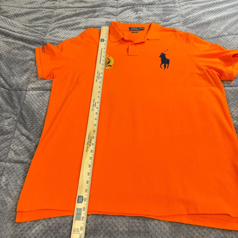 Polo Ralph Lauren Mens XXL Orange Big Pony Crest Classic Fit Polo Shirt - Picture 4 of 8